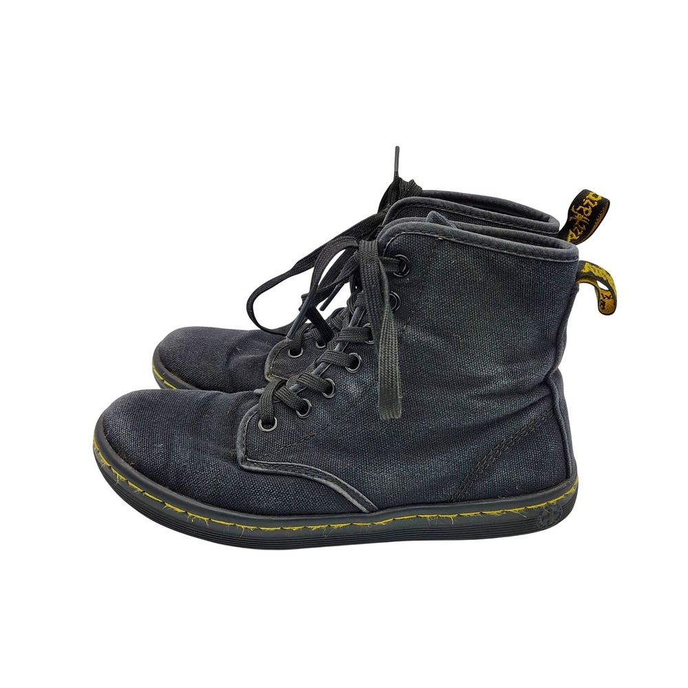 Dr. Martens Shoreditch Black Canvas Air Wair Combat Boots Womens Size 6
